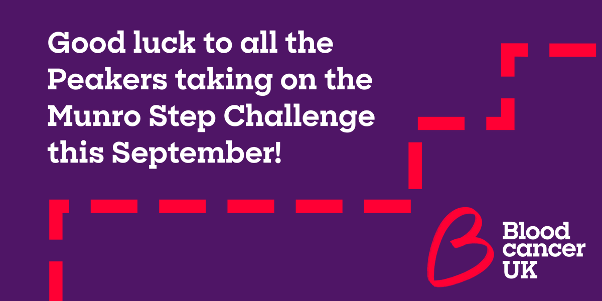 bloodcancer_uk's tweet photo. 👣 We know that we're not the only ones going on a journey this September...

💪 A huge thank you &amp; good luck to all of the @MyPeakChallenge community taking on the #MunroStepChallenge this month - you're amazing!

❤️ Because we're on the trail to beating blood cancer. https://t.co/pjV8yfkADu