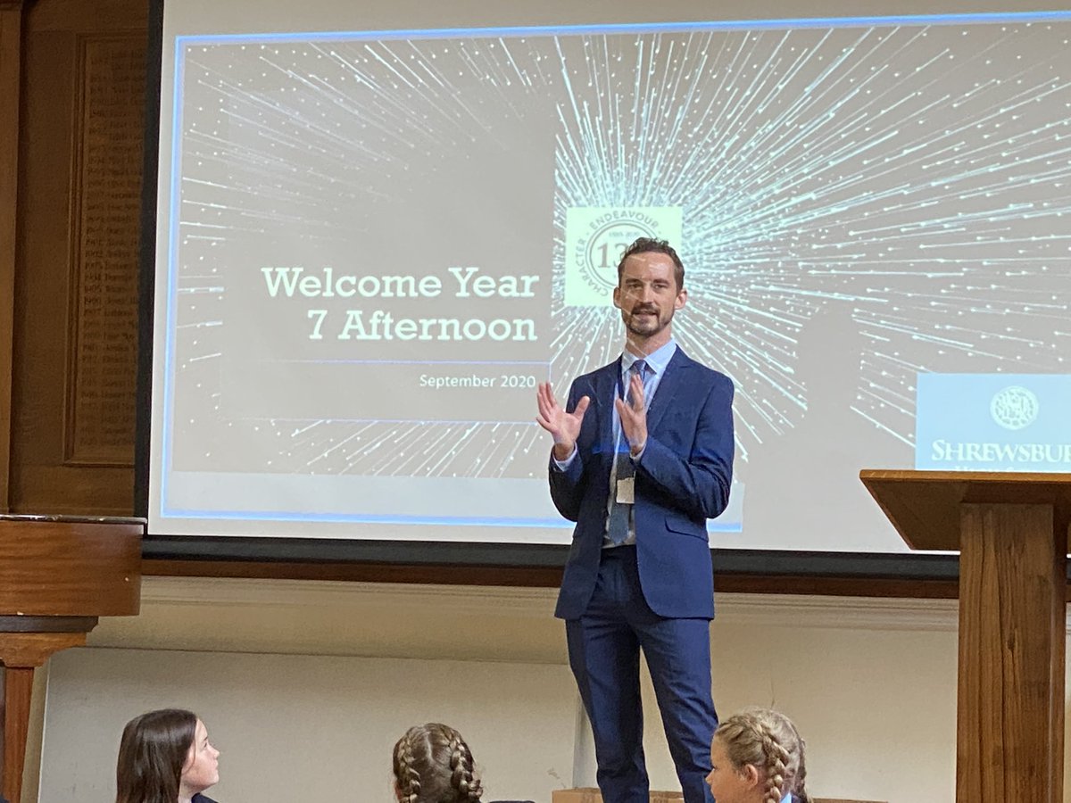 ShrewsburyHigh's tweet photo. Ms Sharrock didn’t even try and hide her delight at having students back in school today!  It is so wonderful to welcome our new Year 7s into school for their induction afternoon looking smart and ready to go! #shrewsburyhigh #newterm #year7 @GDST #wheregirlslearnwithoutlimits https://t.co/MKp2VUbBmu