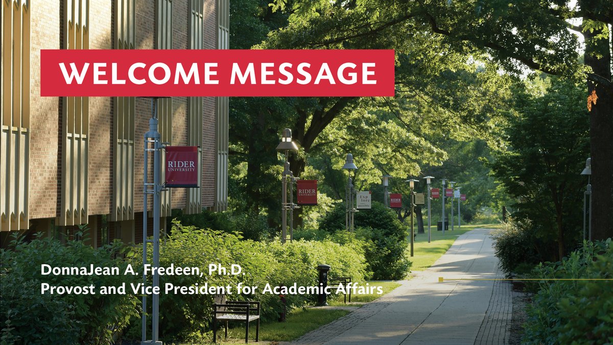 RiderCCS's tweet photo. Welcome from Dr. DonnaJean Fredeen, Provost and Vice President for Academic Affairs! We're here to support you.  #RiderCCS #RiderVets #GoBroncs
https://t.co/Jbj9D26InJ https://t.co/z6ZueQUX4J