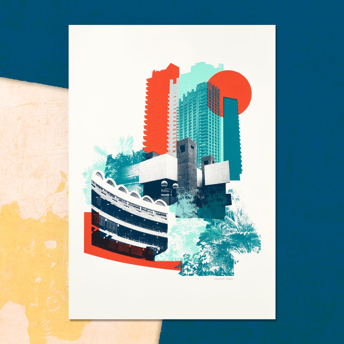 Theres currently free UK shipping on all orders on our online shop! Get your hands on our #bestseller #Barbican #screenprint. This is a 4 layer screenprint on A2 paper, handprinted by the team in our #Brixton studio, £85 with free p&amp;p. Link below 👇

underwaystudio.com/shop/barbican-…