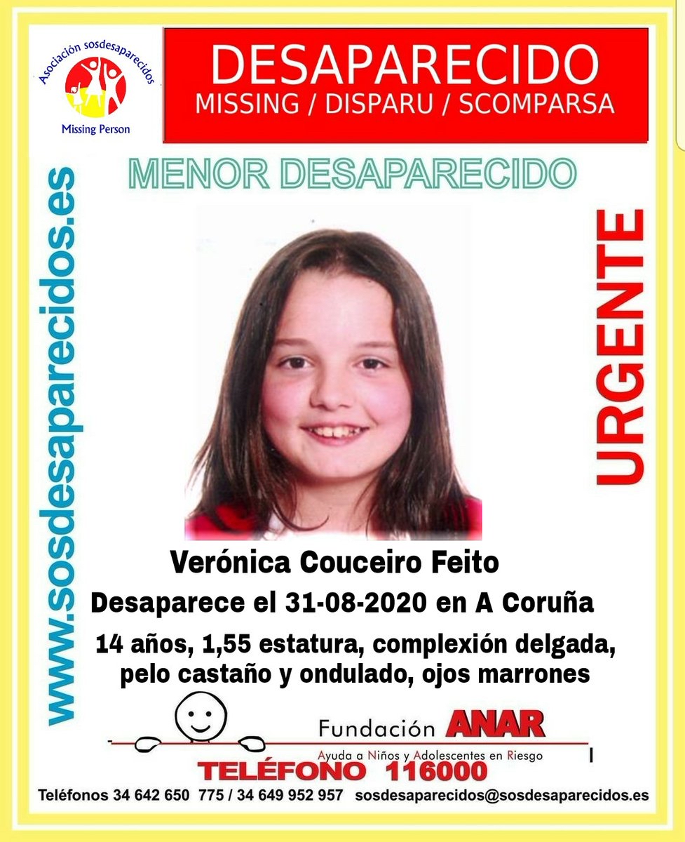 VOSTgalicia's tweet photo. 🔴🔴ALERTA MENOR DESAPARECIDA🔴🔴
#España #ACoruña
 https://t.co/CfeNK22Nke https://t.co/6m1EwBORM6