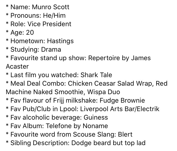 LJMUComedySoc's tweet photo. Meet our Vice President @munroscott6 ! https://t.co/pBzoYwrBvA