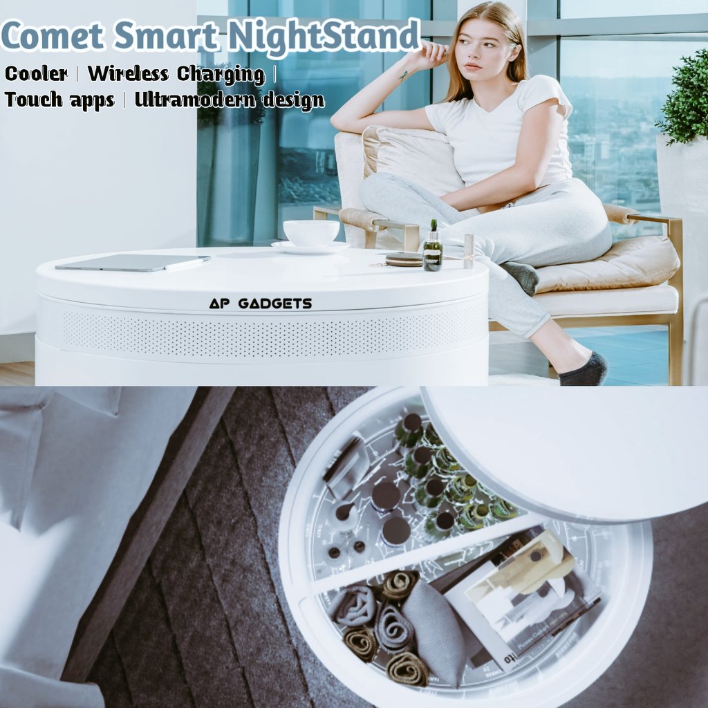 ap_gadgets's tweet image. Comet Smart Nightstand :
Cooler | Wireless charging | Touch apps | Ultramodern design
Give a ❤️ and follow &quot;APGadgets&quot; to be updated with latest and useful Gadgets for day-to-day life.
Price -₹36,413/USD$499
#wirelesscharger
#wirelesscharger #smart #gadgets #refrigerator