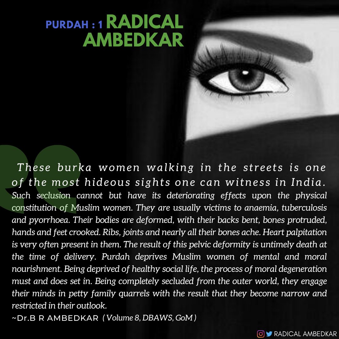radicalambedkar's tweet photo. #Feminism #Burkha #PurdahSystem
#MentalNourishment
#MoralNourishment #DalitWomen
#RadicalAmbedkar

.@meenakandasamy.@FeminismInIndia .@thewire_in .@Shehla_Rashid  .@Tejaswi2406 .@UmarKhalidJNU .@AIMPLB_Official .@AmbedkarCaravan .@DalitCamera 
.@dalitwomenfight .@dalitdiva https://t.co/evS5iV0YdI