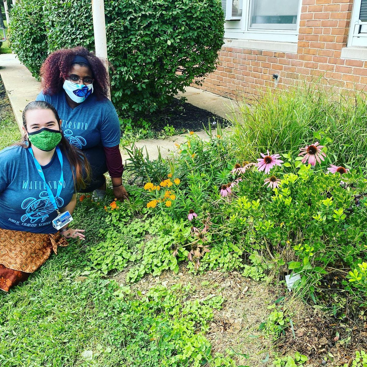 WatershedPCS's tweet photo. Ma McCarty, Ms York and Ms Newport found monarchs and other pollinators in the garden today! #pollinatorprotectors #pollinatorgarden #monarchbutterfly #outdooreducation #handsonlearning @nationalwildlife @maeoe_md @MdEnvLiteracy @BCPSOutdoorSci https://t.co/9oQAH87FiS