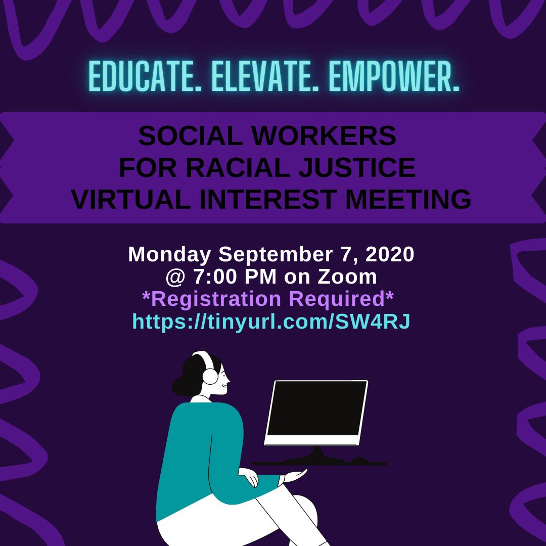 su_justice_club's tweet photo. Interested in joining a club this semester. Register for our interest meeting on 9/7 @ 7pm on zoom. Plz click the link in our bio and use your SU email to register. This group is open to all SU students, majors &amp; satellite locations. #SUsocialwork #educate #elevate #empower https://t.co/pN9uMQayGX