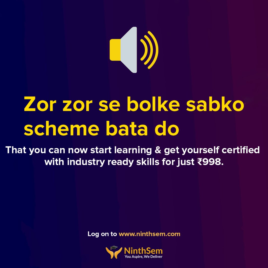 NinthSem's tweet photo. 21 weeks me skills double!! 📣
There is no hera-pheri here! This time it's for real. Sign up to get trained with industry inside skills from ₹998.
Log on to https://t.co/mrGujUHIt3 and experience training like never before.
#career #ninthsem #coreengineering #training https://t.co/U3P4Q7FIub