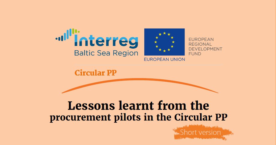 circular_pp's tweet image. Lessons learnt from the procurement pilots in the Circular PP

We present you with a shortened version of Lessons learnt from the procurement pilots in the Circular PP.

More information is available on the website:
circularpp.eu/lessons-learnt…
#circularpp
#pilots
#Malmo