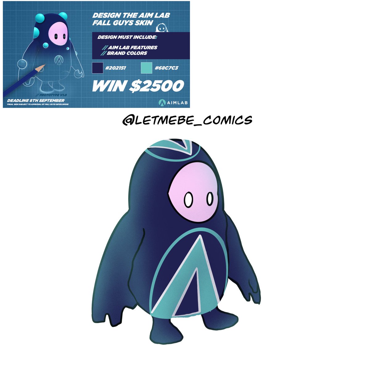 letmebe_comics's tweet photo. @aimlab @FallGuysGame @OliverAge24 Here are my tumbling fellow designs, Chief - if I win, I’ll use the money to get therapy for the anxiety Slime Climb/Tail tag give me 24/7 https://t.co/RrNRTnNNu0