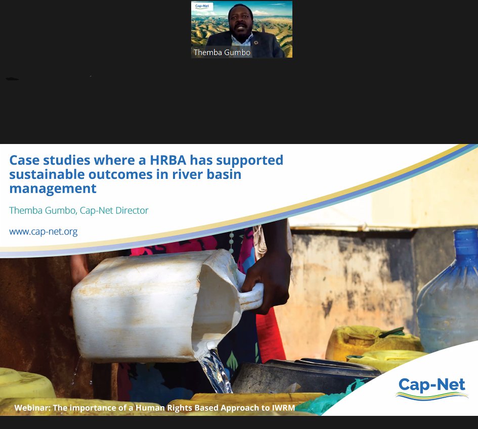 capnet_undp's tweet image. Cap-Net training interventions on #HRBA "have brought key stakeholders together and allow spaces for discussion and reflection” expressed @GumboThemba - Cap-Net director at the @human_water webinar
