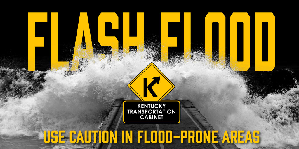 KYTC's tweet photo. Threat of heavy rainfall &amp; thunderstorms with gusty winds until Thursday. Possible flash flooding. Don’t drive into flooded roadways &amp; report them on the Waze app. Download the app at https://t.co/L2MYb3R3r3 #turnarounddontdrown #kywx https://t.co/zgBYwEug6D