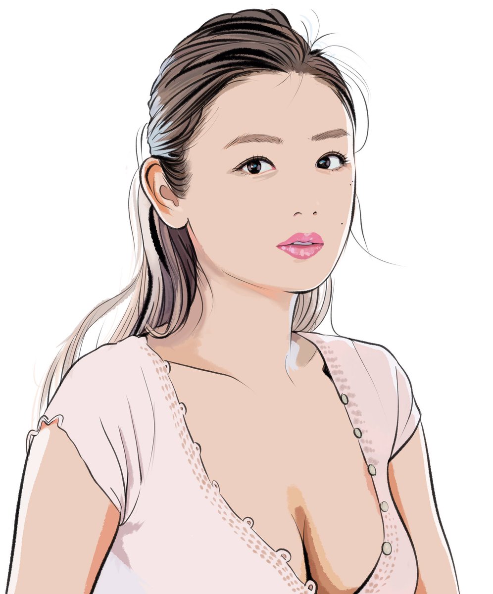 てらりん A Twitter 片山萌美さん Neichiamo 似顔絵 イラスト 女優 片山萌美 Caricature Illustration Actress Moemikatayama