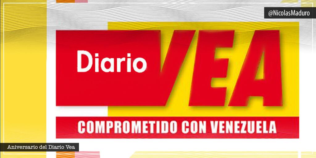 En nombre del pueblo venezolano envío un abrazo al equipo de profesionales del Diario Vea. Son 17 años difundiendo las victorias y avances de nuestra Revolución, invisibilizados por las grandes corporaciones de la comunicación. ¡La verdad de la Patria siempre se impondrá!