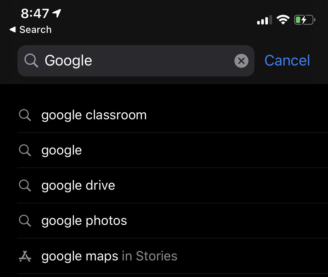 Sign of the times: “Google Classroom” is outranking “Google” in Apple App Store search