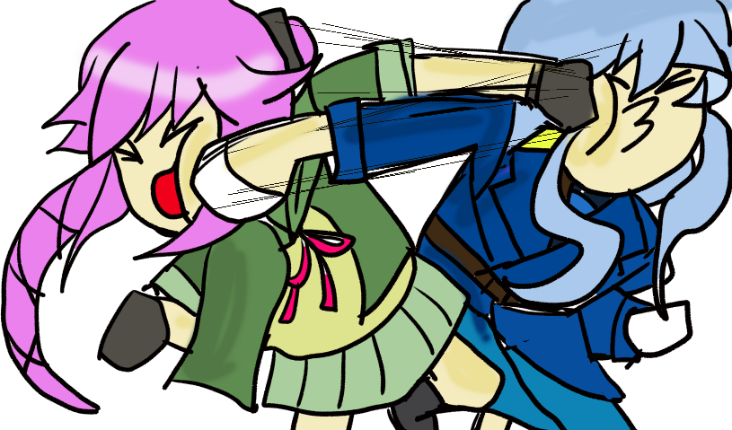 gotland (kancolle) ,yura (kancolle) multiple girls 2girls blue hair pink hair long hair gloves skirt  illustration images