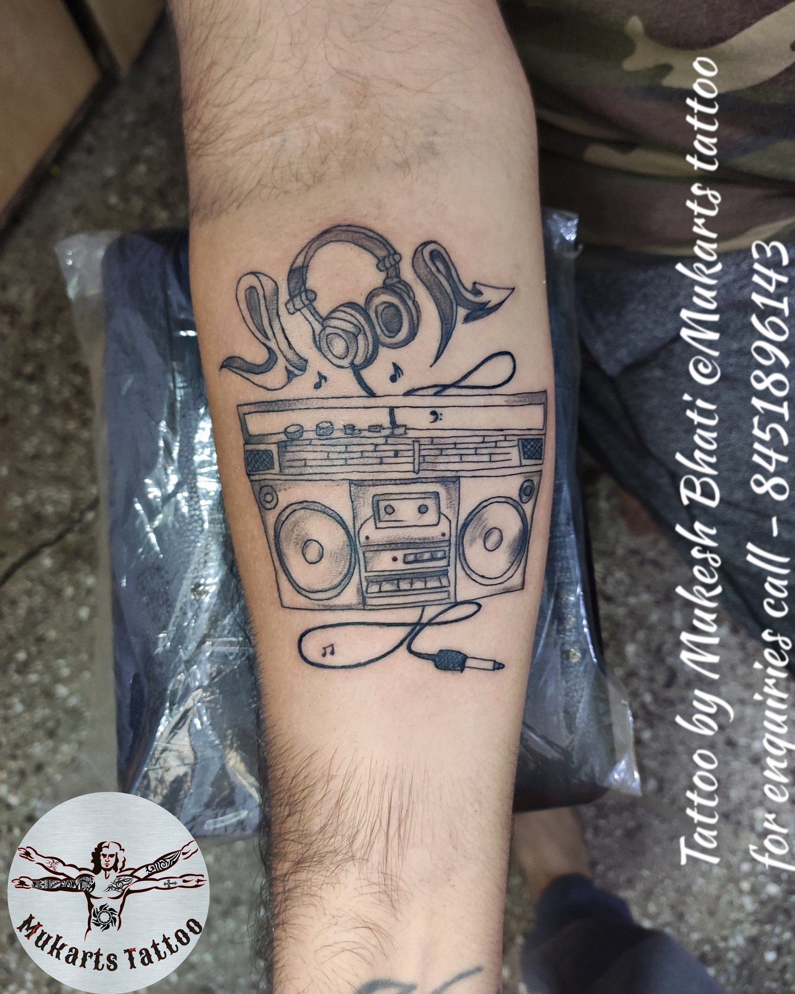 Boombox Tattoo Design
