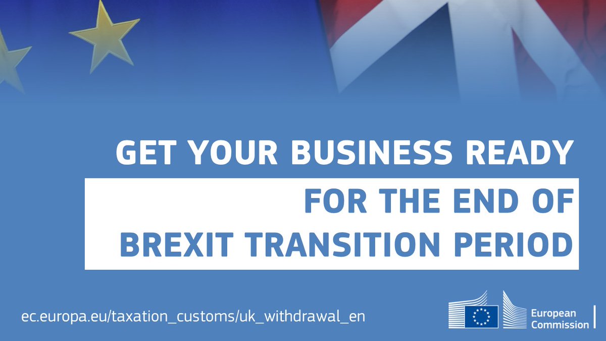 🗓️31 December 2020 marks the end of the #Brexit transition period. Tax &amp; Customs procedures will change. Are you getting ready?

<a href="/EU_Taxud/">EU Tax & Customs 🇪🇺</a> compiled a series of useful documents for European #SMEs trading to the UK &amp; other stakeholders.

Discover more here👉europa.eu/!dT96FK
