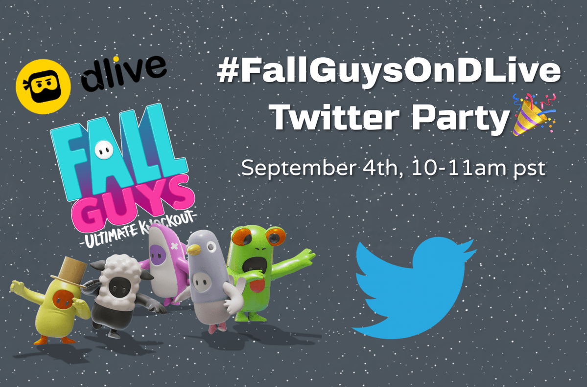 OfficialDLive's tweet photo. ✨#FallGuysOnDLive Twitter Party!✨

Hey DLivers, we are throwing a #FallGuysOnDLive Twitter Party this Friday at 10am pst! We'll ask 6 questions about #FallGuys in 1 hour and best answer to each question will win a Ninjaghini!🏎️

Get hyped and we look forward to seeing y'all! https://t.co/JmimLhY02y
