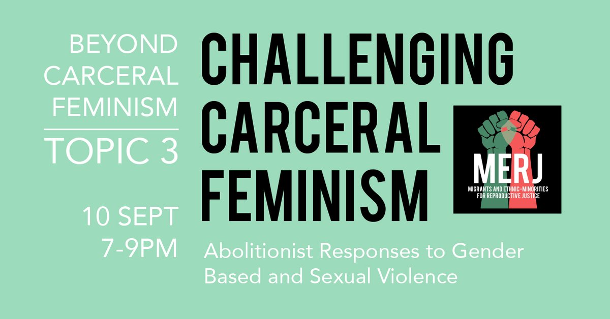 Join us on the 10th of Sept at 7pm for the third online discussion in our Beyond Carceral Feminism series. Follow the link for registration details and reading/watching/listening list.
https://t.co/6QBVeryrEw https://t.co/5KIjlMHUqr