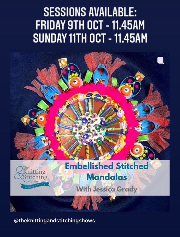 I’ll be teaching three different classes at this years special edition - colour, stitch and recycled materials galore! @knitnstitchshow Tickets found here: …chingshowspeciallondon.seetickets.com/upperstreet/wo…