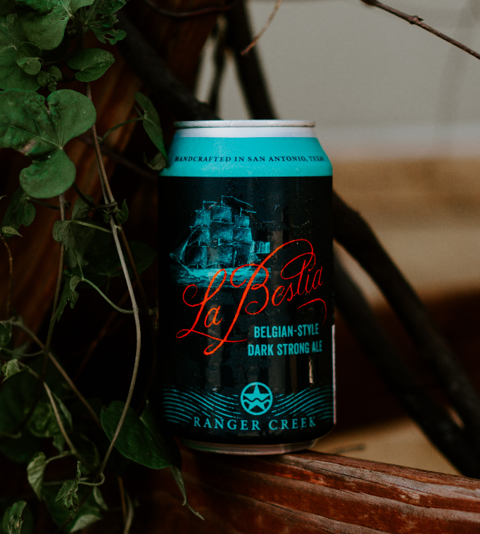 The Beast, our belgian dark strong ale with Texas honey, now available in 4-packs at RC