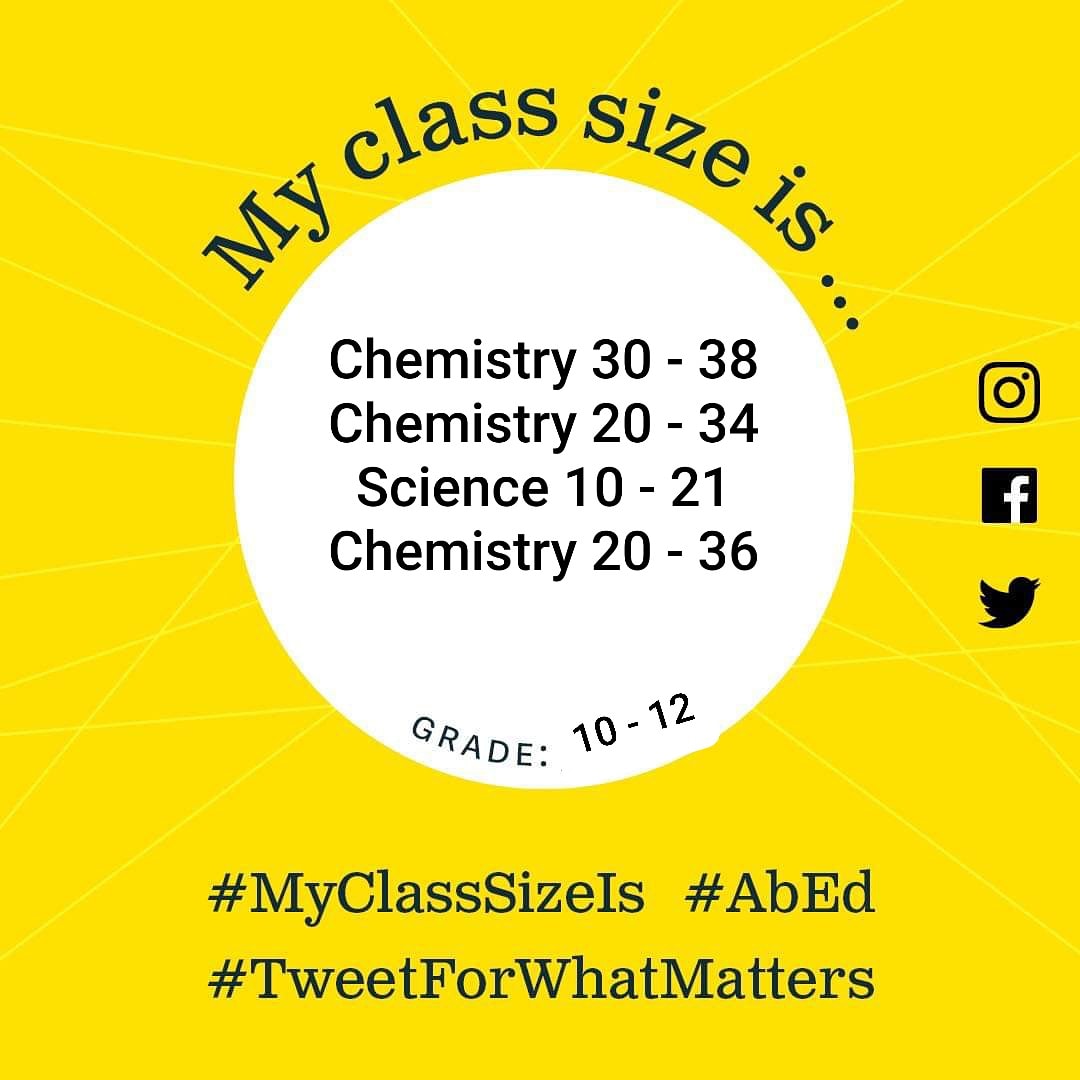 GCarabine's tweet image. @KiSSedmonton Hey thanks for the support, class sizes are bigger than ever.
#TweetforWhatMatters