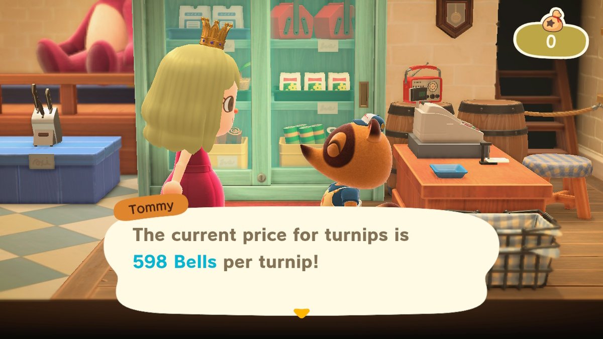 AllerCrystina's tweet photo. Turnip price is 598! Entry Fee Gold Nugget or a Gulliver item or Redd art (okay with fakes!) DM for code!  #turnips #AnimalCrossing #ACNH https://t.co/imSpmWFGif