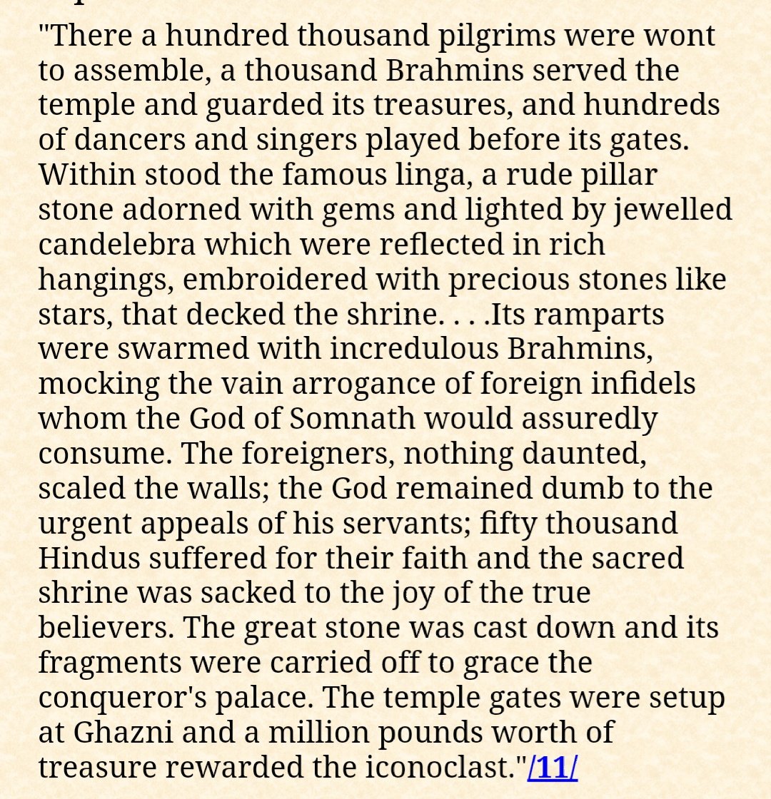 M Ghazni did not stopped his Holy war against Hindus till he destroyed The Hoky shrine of Somnath.50,000 Hindus were killed for their faith, for saving Somnath and million pounds treasure looted.Read this  @SalmanNizami_ &  @ThePrintIndia.