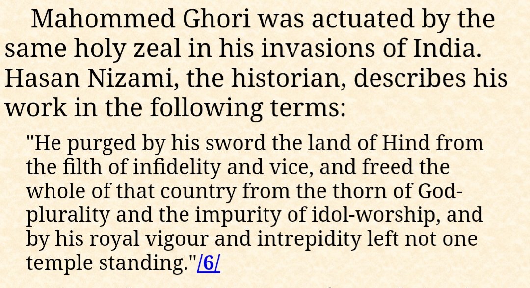 Muhammad Ghori invaded India in 1173 with same intention of waging Holy war against Hindus.Multiple temples were destroyed & Mosques were raised by worshippers of "One God".Read this  @SalmanNizami_ &  @ThePrintIndia if you guys r that open minded.