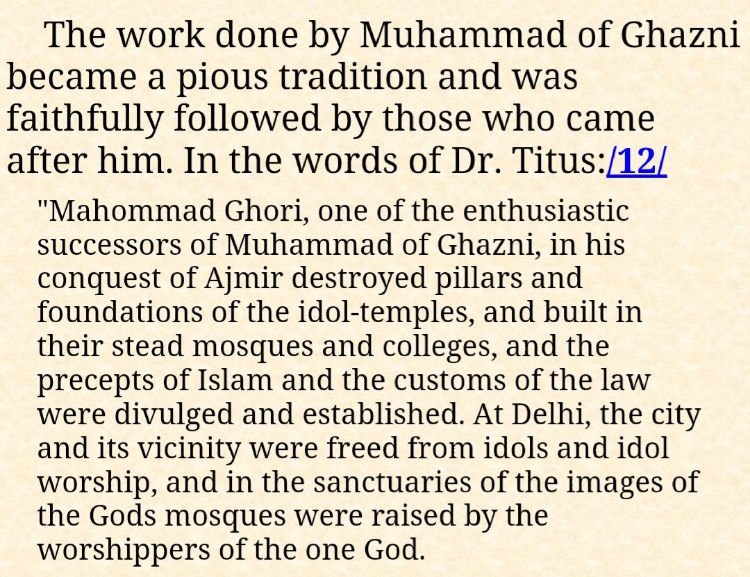 Muhammad Ghori invaded India in 1173 with same intention of waging Holy war against Hindus.Multiple temples were destroyed & Mosques were raised by worshippers of "One God".Read this  @SalmanNizami_ &  @ThePrintIndia if you guys r that open minded.