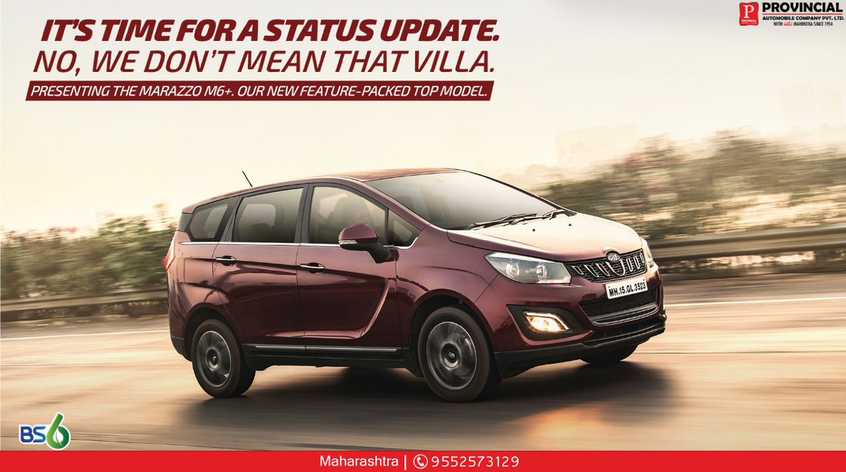 Provincialauto's tweet image. Because we know you have high standards, let the #Marazzo M6+ rise up to meet them. Driven by Mahindra’s advanced #BS6technology and with all the top-end features you’d ever want.
Call Us On 9552573129
#mahindramarazzo #provincialautomobiles #mahindraautodealer #Nagpur