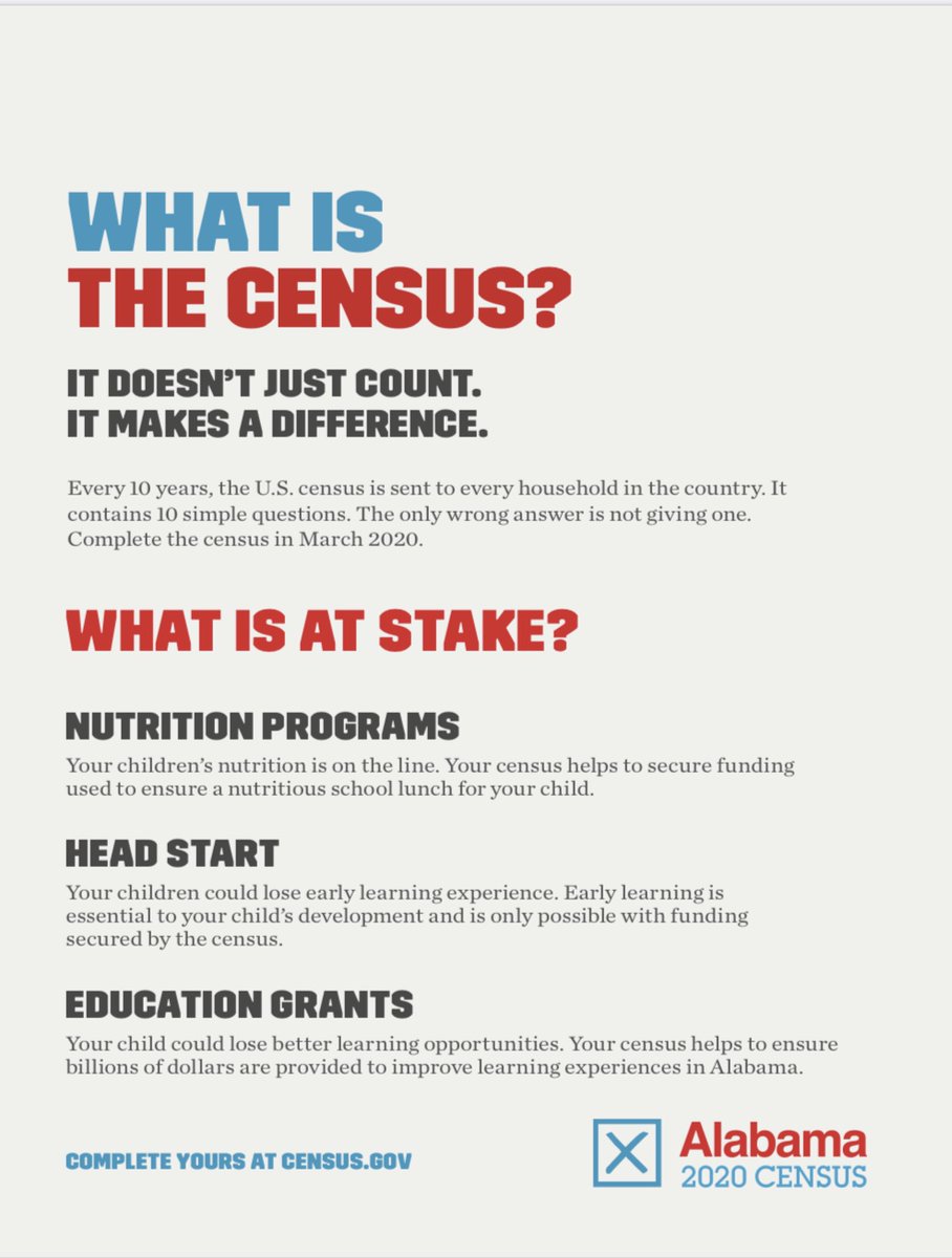 AlabamaAchieves's tweet photo. Education is counting on you! Complete your 2020 census today. Respond online, by phone or mail. For more information please visit https://t.co/lWkX55zHsI
.
.
#2020census #alabamaachieves #alschoolscontinuelearning https://t.co/j3ITG2DksA
