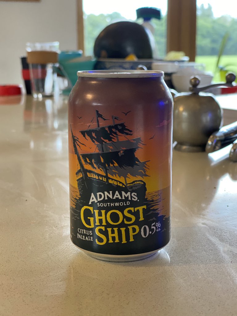 ghost ship is a beer from adnams that comes with or without alcohol and in a can or a bottle. i've tried them both and didn't massively notice the difference. a great one off but drink too many and you might notice a build-up of nitrogen in your tum tum *burp*