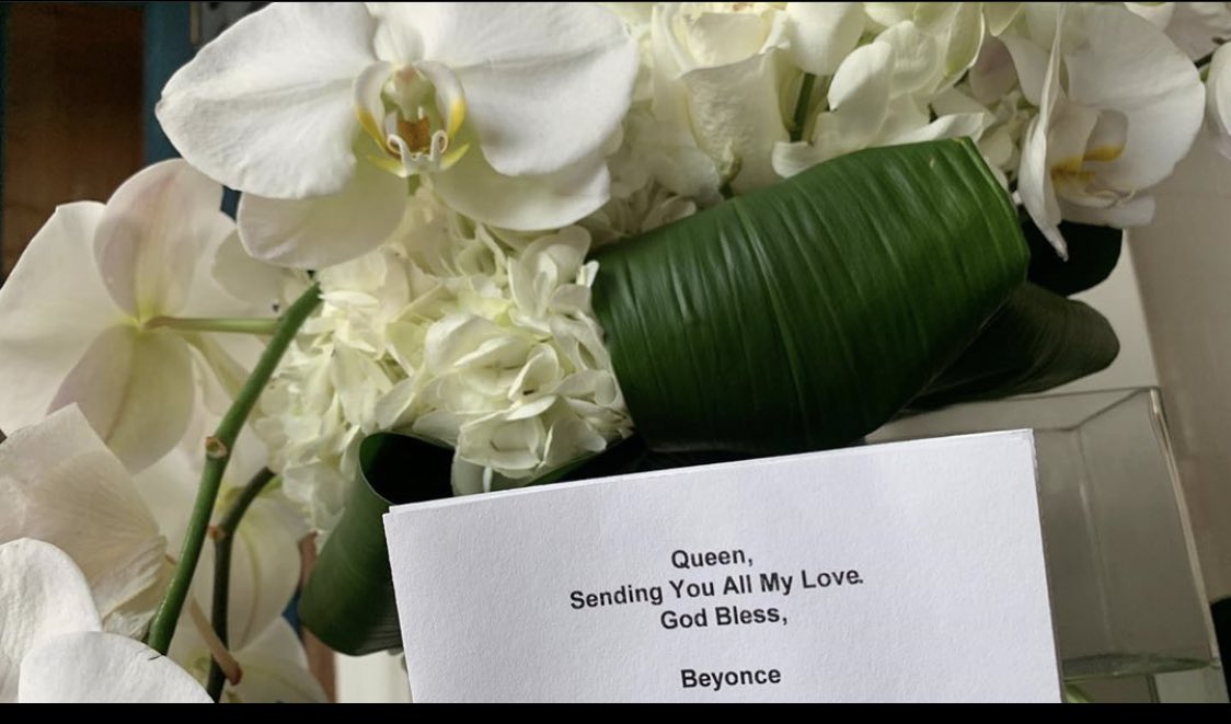 Beyoncé & Rihanna send Meg flowers accompanied with a message each after news breaks out that Meg thee Stallion has been shot.