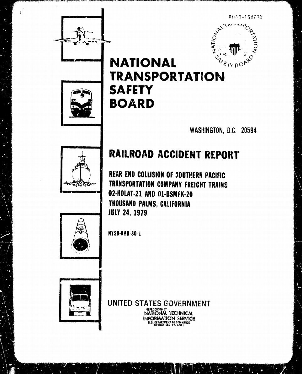 On July 24, 1979, in Thousand Palms, CA, we investigated the thirty-fourth of 154  #PTC preventable accidents:  https://www.ntsb.gov/investigations/AccidentReports/Reports/RAR8001.pdf  #PTCDeadline  #NTSBmwl