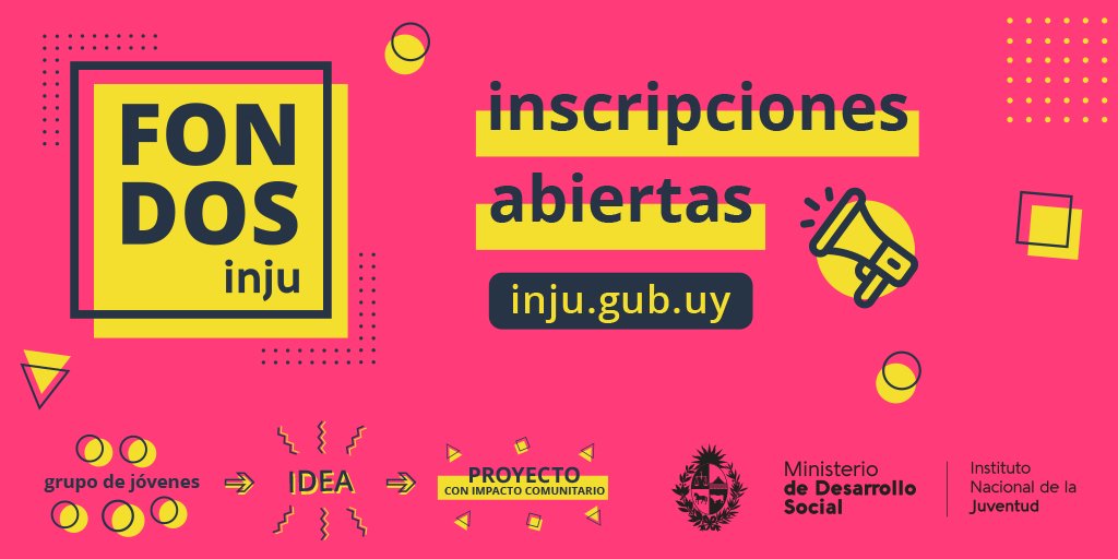 📢Tenés unos días más para postular a #FondosINJU🥳
Desde <a href="/inju_uy/">INJU Uruguay</a> promovemos la incidencia y participación de las personas jóvenes a través programas como este, con:  
💲Financiamiento
👩‍🏫Asistencia técnica
📣Difusión

¡Postulá!
Plazo 🗓️13/9
🔗 bit.ly/2YIcSA4