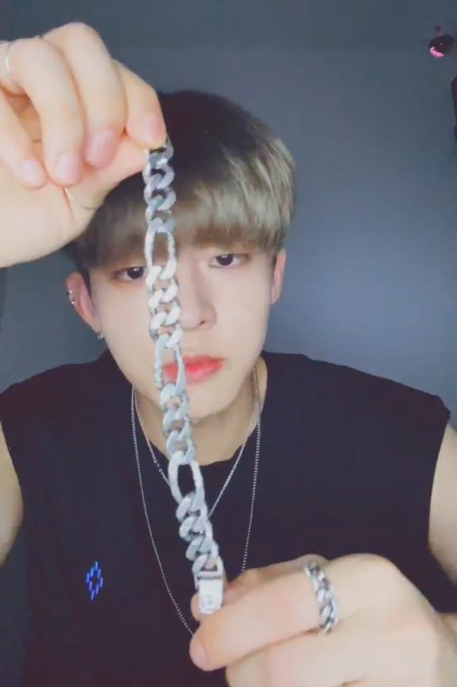 comment: among your accessories, which is your favourite?subin: it looks like a normal chain but the details are no joke. it's vintage and handmade comment: where can i buy this?subin: ....i dont really know, guys....