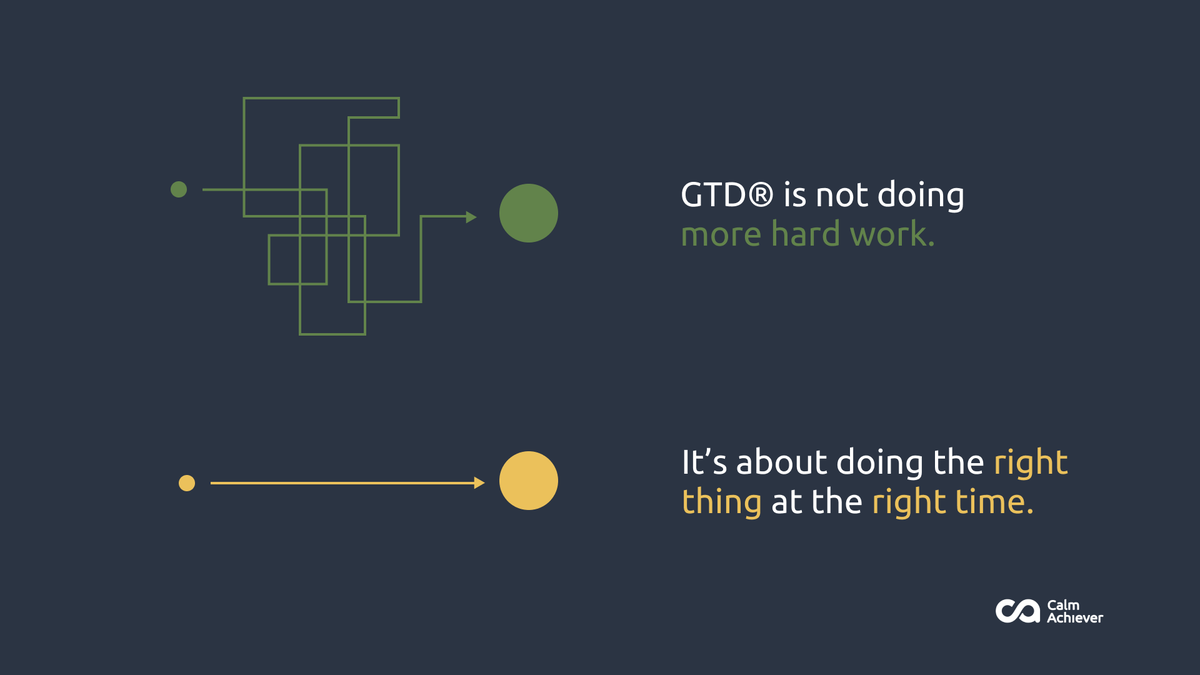 GTD is not about doing more hard work.It's about doing the right thing at the right time.