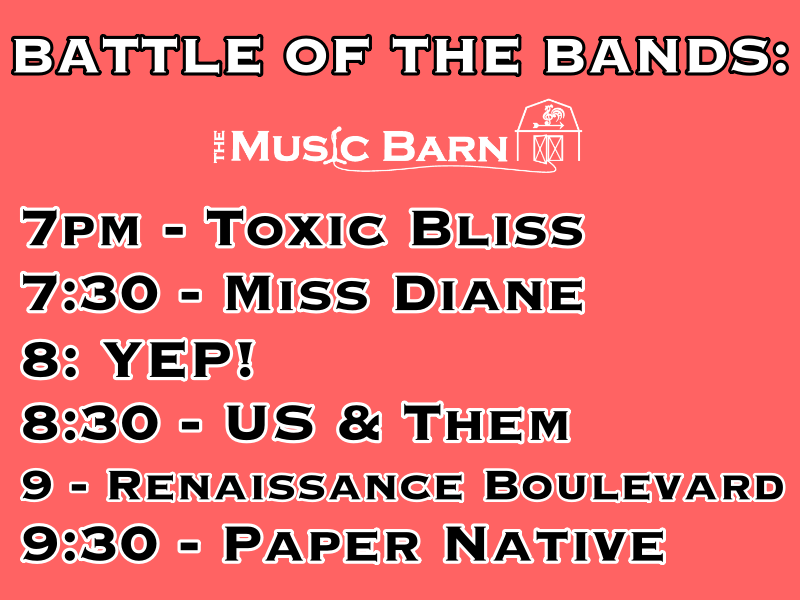 The_Music_Barn's tweet photo. Lineup for Friday! Our second Battle of the Bands! Who will win the $1,000 prize this year? Come see for yourself: 

Tickets: https://t.co/XNKH5gHjuN
Address:  275 NJ-77, Mullica Hill, NJ, 08062 https://t.co/fKx0dwUzXa
