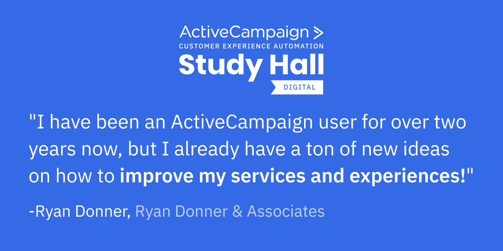 ActiveCampaign's tweet photo. Today's your lucky day!
There are still a few spots open for our September Digital #ACStudyHall series. Find the session that works for you: https://t.co/TnhftRZTVi https://t.co/07oOo0VVr2