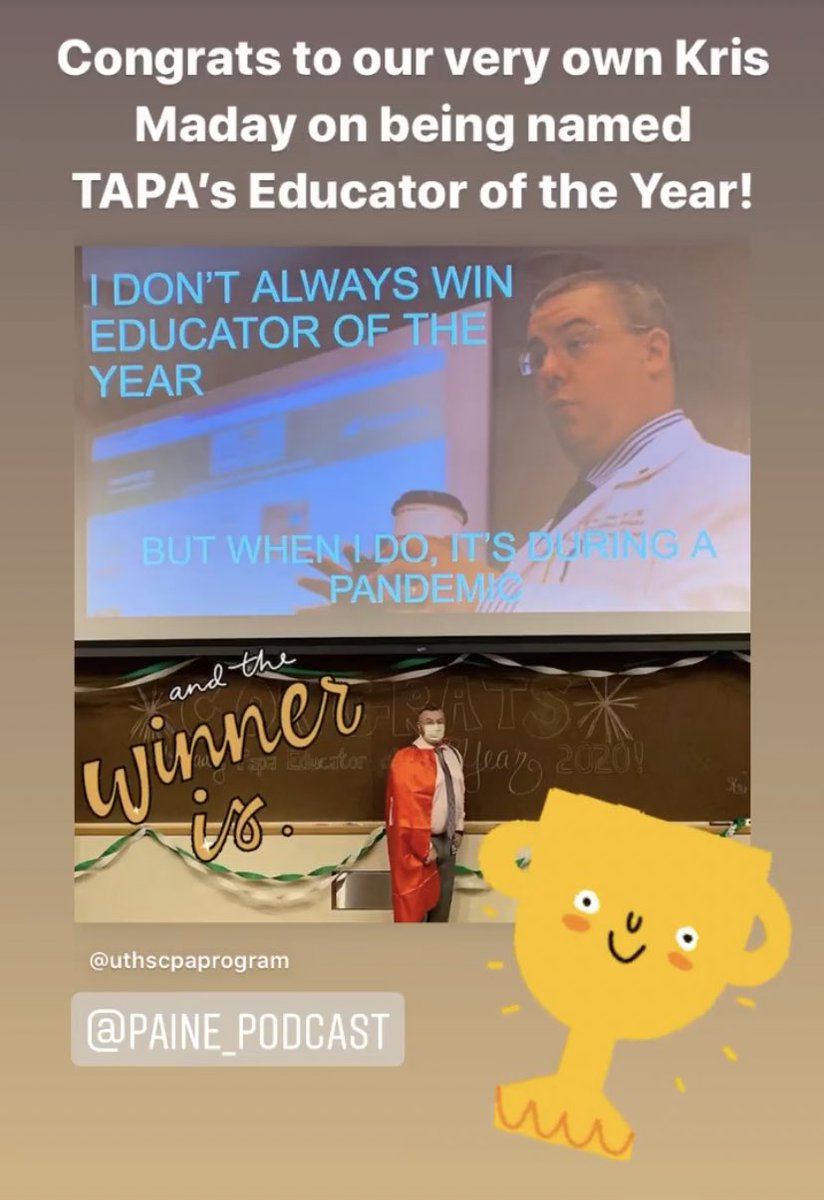 AirwaveEducator's tweet image. 🎉 Congratulations to the Tennessee Academy of PAs Educator of the Year, our very own @PA_Maday ! 🎉
Well-deserved!! 
⭐️@UTHSCPAprogram @uthsc are lucky to have you and we’re all lucky we get to share in your talents virtually! ⭐️