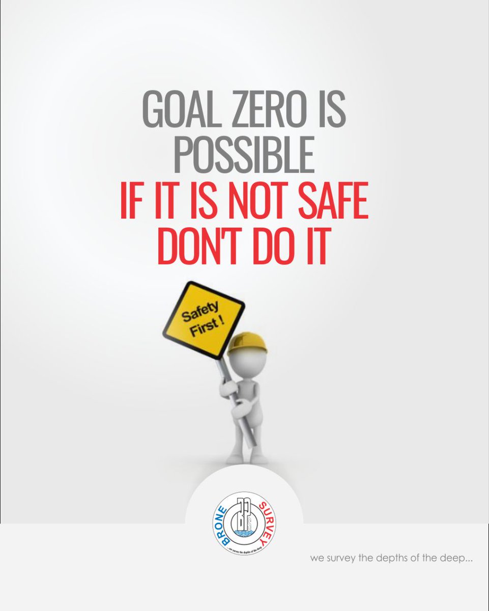 Goal zero! Stay alert ⚠ Don't get hurt. 

#Brone
#Hydrography
#GeophysicalSurveys
#GeotechnicalSurveys
#SeismicSurveys
#RigPositioning
#Oilandgas
#Lagos
#PortHarcourt
#Nigeria
#Talkoilandgas
#Drilling
#oilfieldstrong
#offshoreheroes
#Offshoretools
#thinksafeworksafe