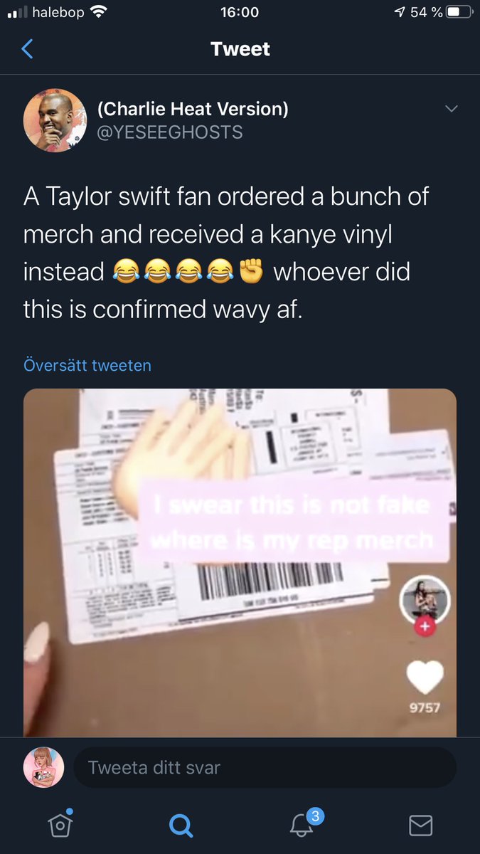 The fact sombody got their merch changed out too a kanyuck vinyl and this swifite order ALOT! So sombody is doing this too swifties!!!