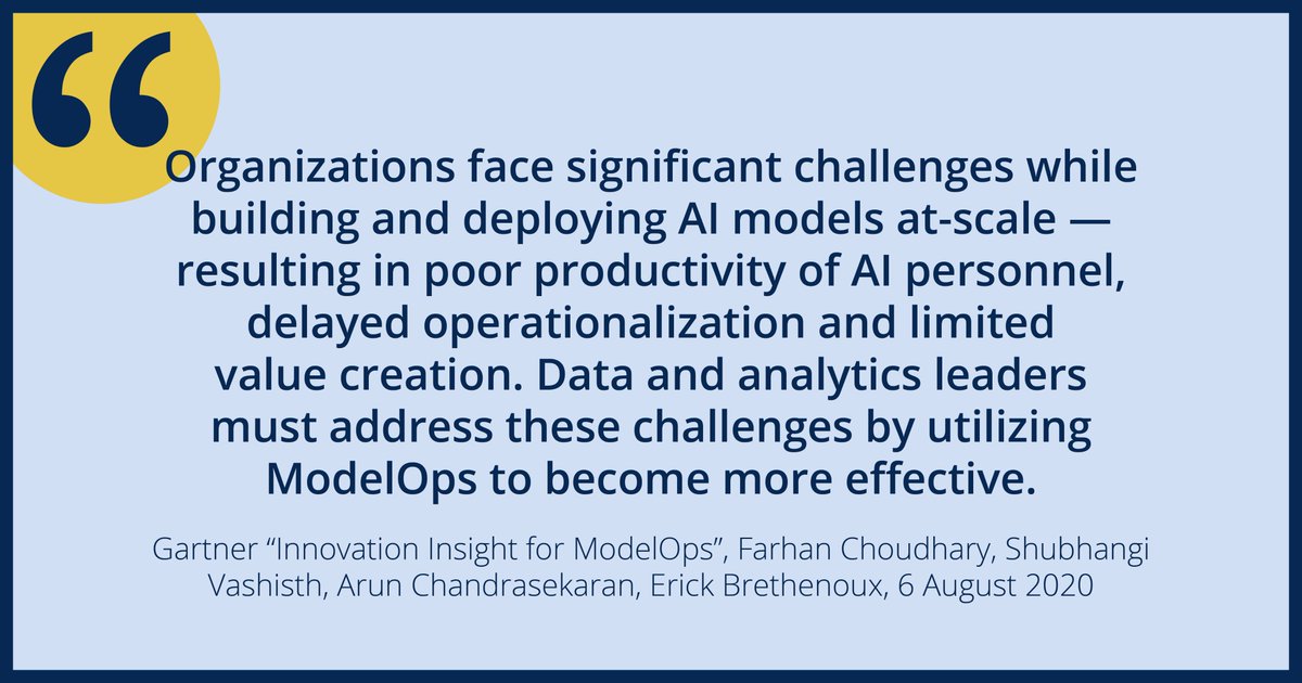 ModelOp_Co's tweet photo. Curious to see how a leading ModelOps software solution works? Check out ModelOp Center. https://t.co/O99Iu657X1
More on #modelops? Gartner subscribers can view the "Innovation Insight for ModelOps" report here: https://t.co/e9IHOwG6fk
#mlops #mlmonitoring #enterpriseai https://t.co/zzrbtVeaqy