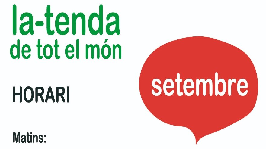 Començem setembre... Comencem nou curs... Començem amb il·lusió... Comencem amb nou horari!!!
Feliç curs nou!!! (encara que mooooolt diferent!!!) #SomComerçJust #SomosComercioJusto https://t.co/FOWnlk62MM