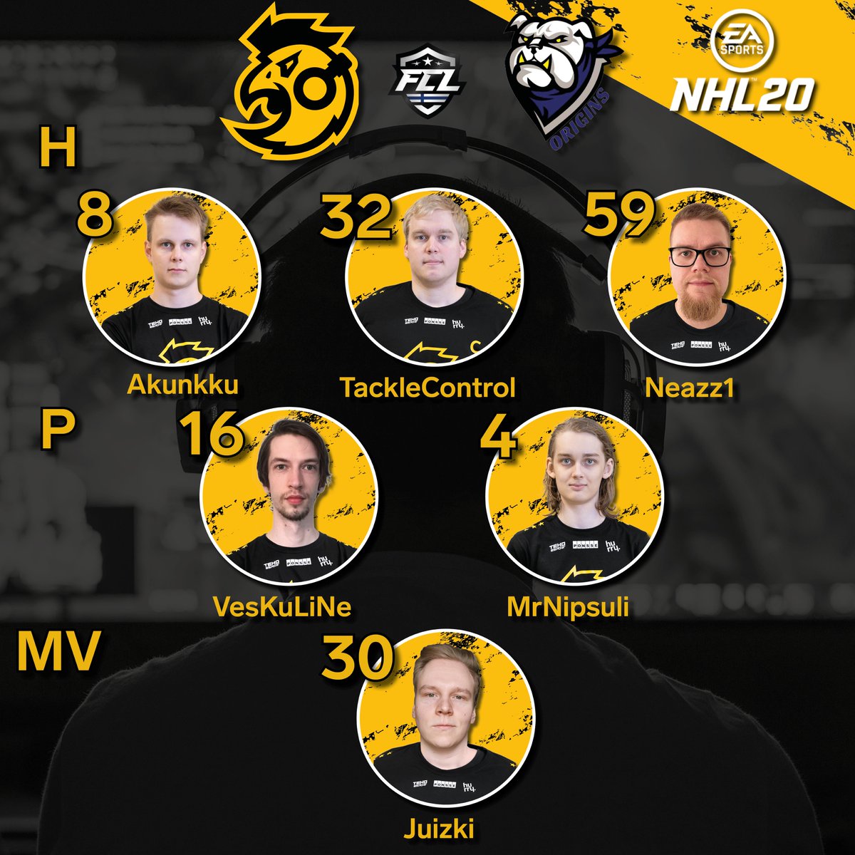 We will hit the ice again tonight, as we face Origins in our #FCL group! Important points there to grab, let's go!

🕘: 21:00 EEST
🎮: NHL20
⚔️: <a href="/sawoesports/">SAWO ESPORTS</a> vs. ORIGINS
📺: twitch.tv/sawoesports

#esportsfi #nhlgamer #savosta #eSM