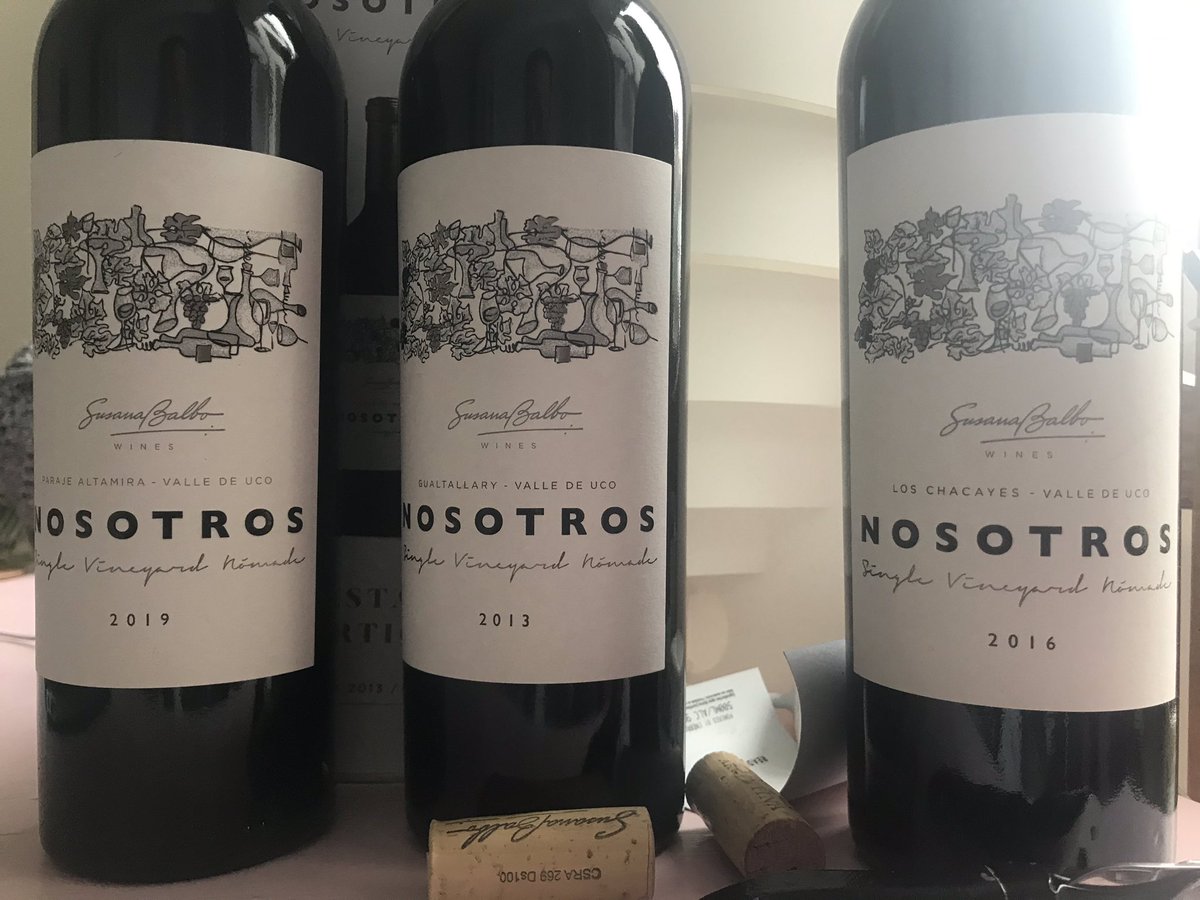 Cold rainy winter Wednesday on day 169 (?) of lockdown in Buenos Aires infinitely improved by <a href="/sbalbowines/">Susana Balbo Wines</a> and a Nosotros vertical 🧡💋 a nomadic single vineyard selecting the best of the harvest.