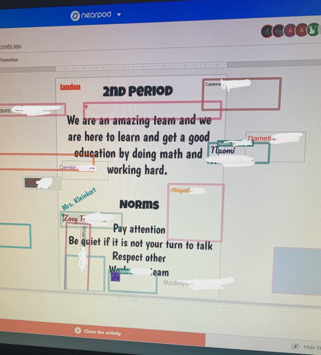 Digitally signing our classroom norms! #mathmindedclassroom #kisdmath