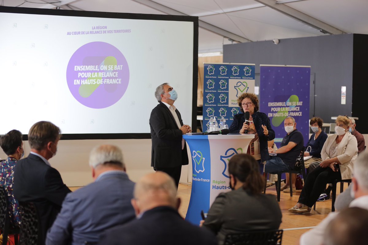 hautsdefrance's tweet photo. Ensemble, on se bat pour la relance en #hautsdefrance ! La Région poursuit la présentation du plan de #RelanceHDF à #Amiens en présence des élus locaux et des acteurs économiques du territoire. https://t.co/ycMKpbtZRn