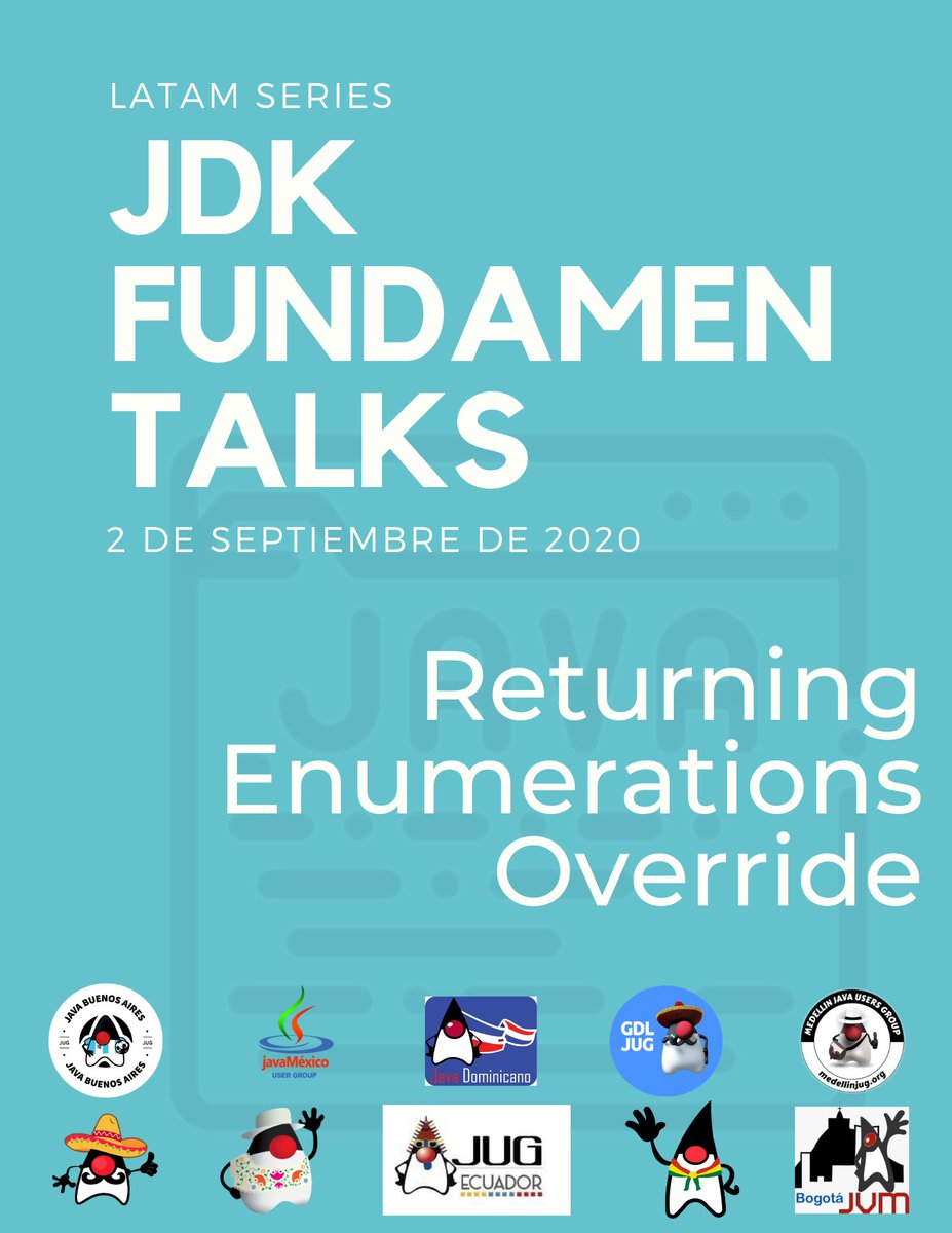 JavaDominicano's tweet image. Hoy es el día de la tercera sesión de Mejorando nuestras habilidades Java en los tiempos de cuarentena.
Aún estás a tiempo para registrarte.
eventbrite.com/e/sesion-3-mej…
#jdk #javalatam #fundamentals